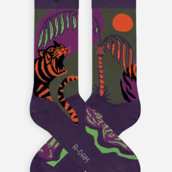 Adam Socken Green Jungle Tiger