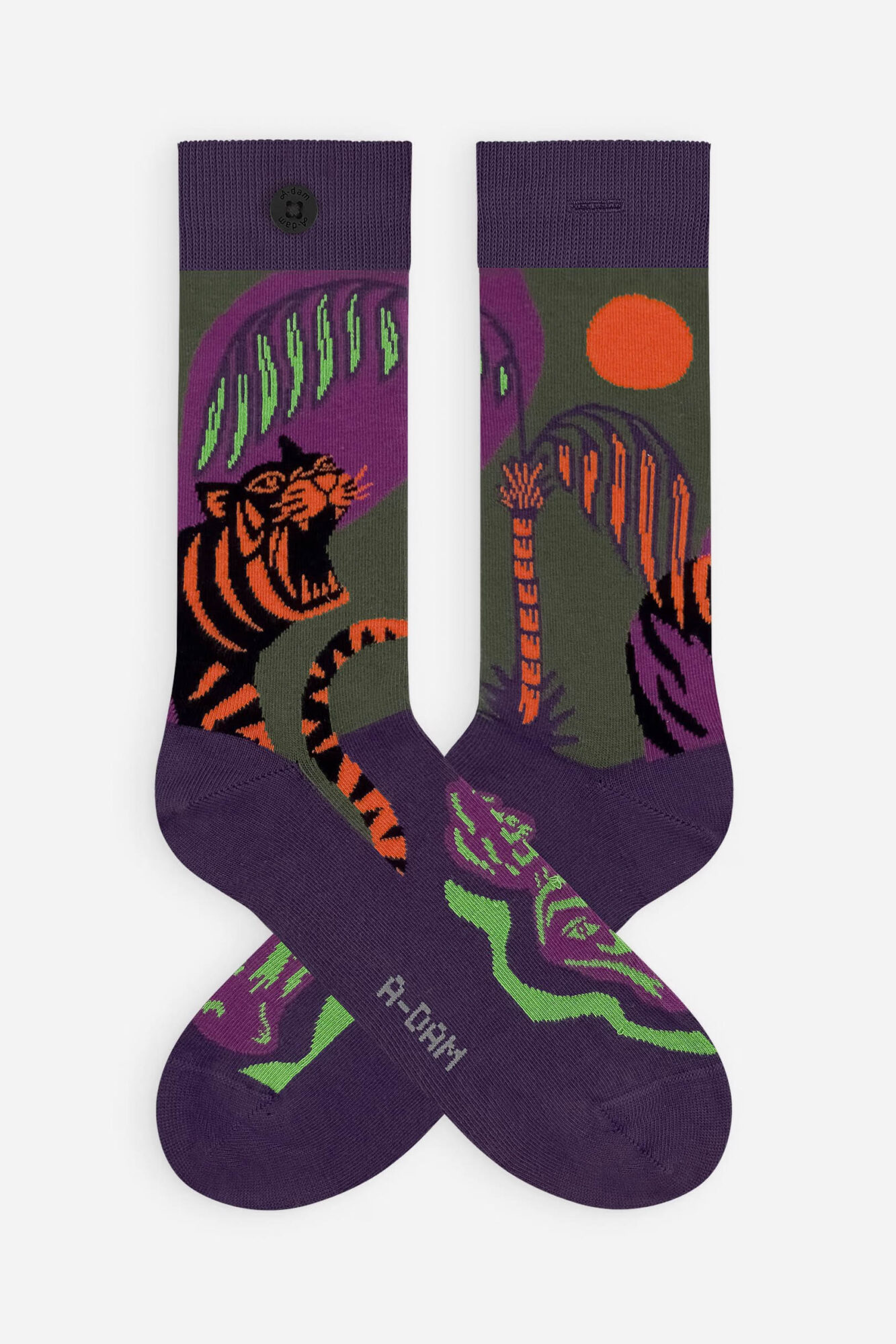 Adam Socken Green Jungle Tiger