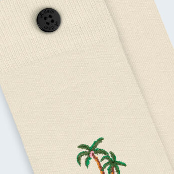Adam Socken Palmen Off White 1