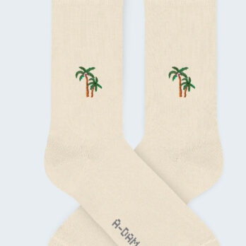 Adam Socken Palmen Off White 2