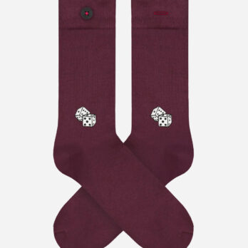 Adam Socken Würfel Aubergine 01