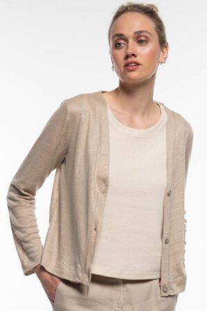 Alma & Lovis Cardigan Leinen Jersey Humus 1