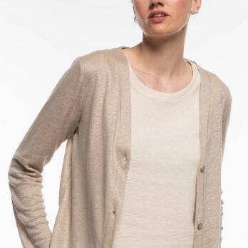 Alma & Lovis Cardigan Leinen Jersey Humus 1