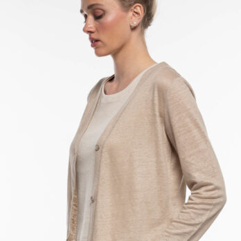 Alma & Lovis Cardigan Leinen Jersey Humus