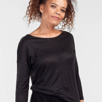 Alma & Lovis Longsleeve 3 4 Arm Leinen Schwarz3