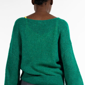 Alma & Lovis Pullover Light V Neck Alpaka Smaragd2