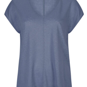 Alma & Lovis T Shirt V Ausschnit Leinen Bleu A
