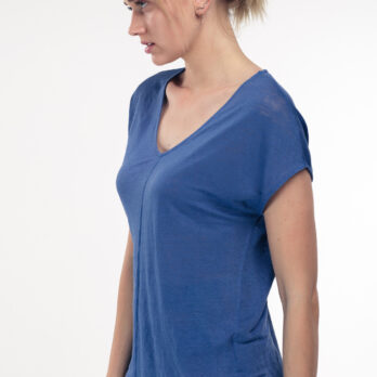 Alma & Lovis T Shirt V Ausschnitt Flamé Blau 3