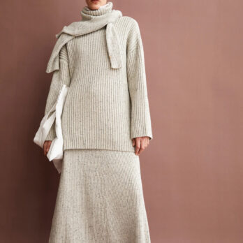 Armedangels Pullover Sabiraa Tweed Oatmilk Black2