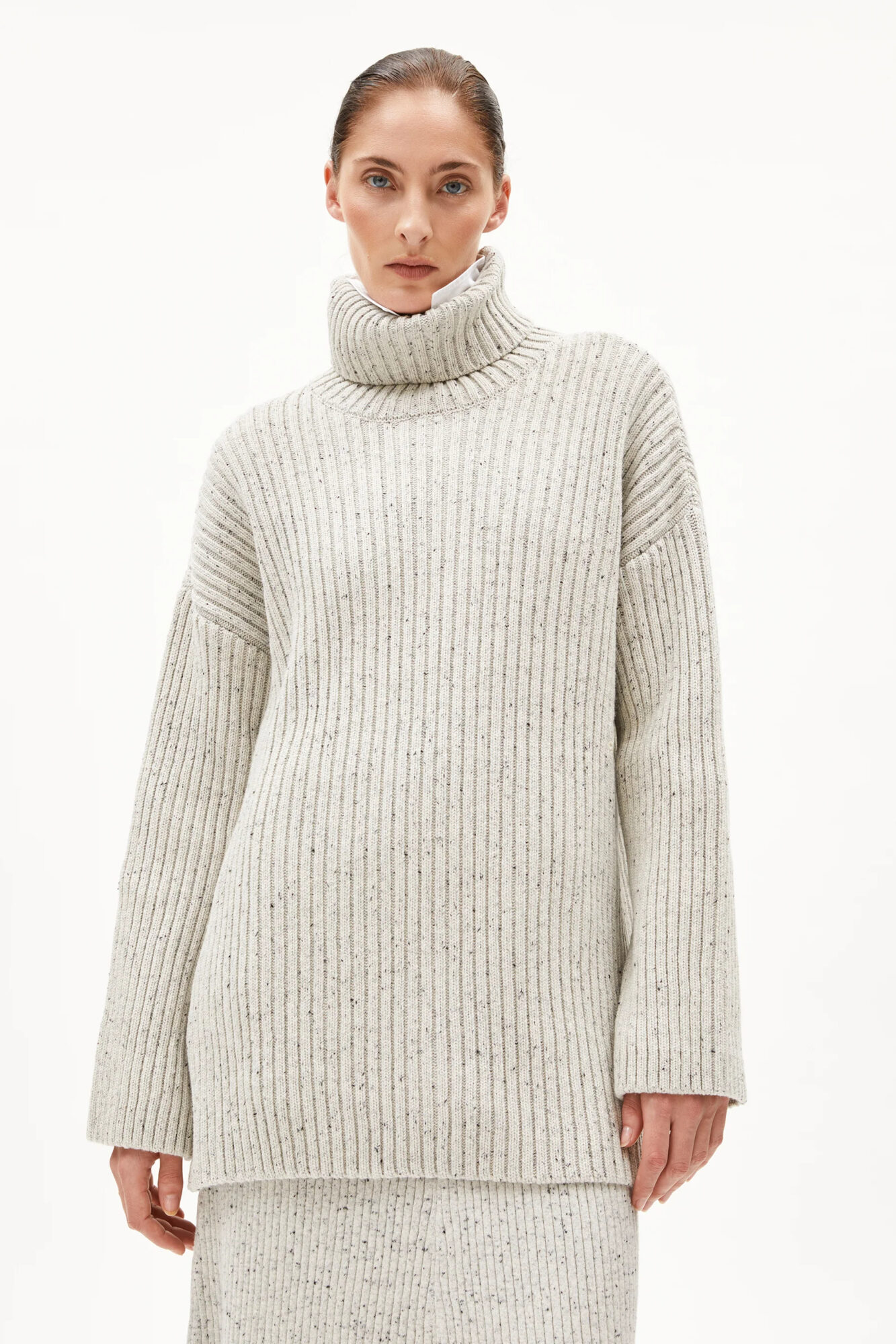 Armedangels Pullover Sabiraa Tweed Oatmilk Black4