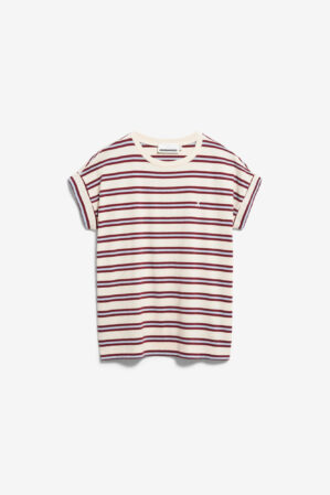 Armedangels T Shirt Idaara Undyed Velvet Red Soft Blue