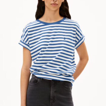Armedangels T Shitrt Idaara Stripes White Dark Morning