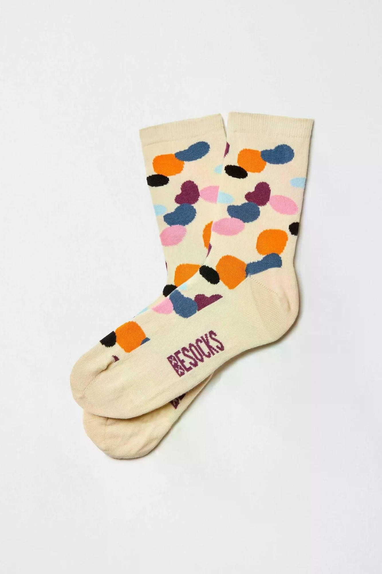 Besocks Socken Beabstract Creme Bunt