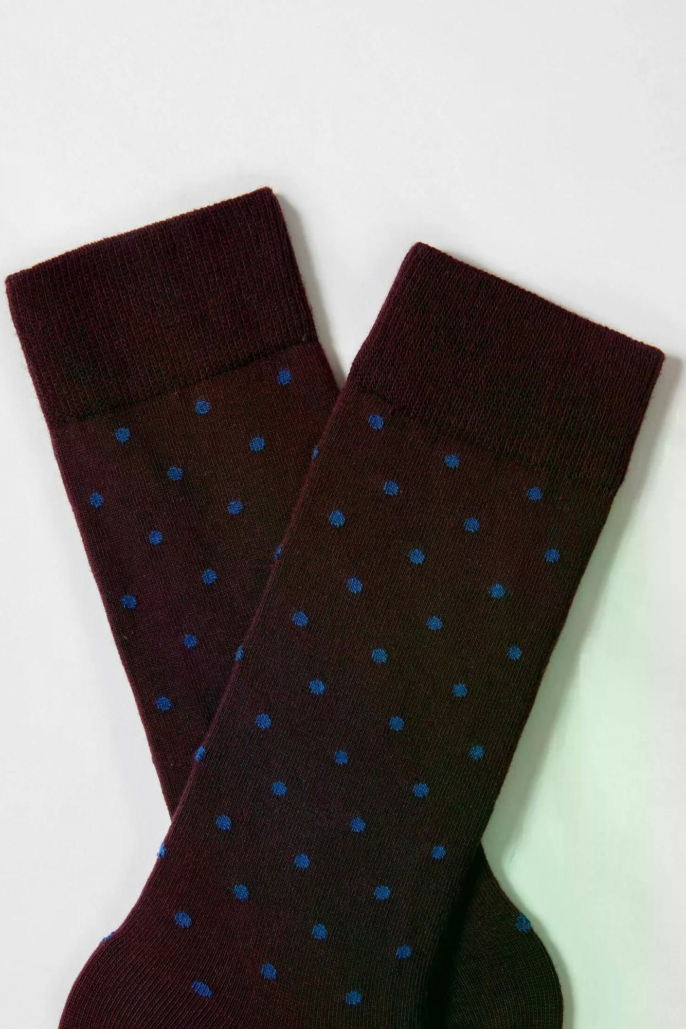 Besocks Socken Dots Bordeaux Blau
