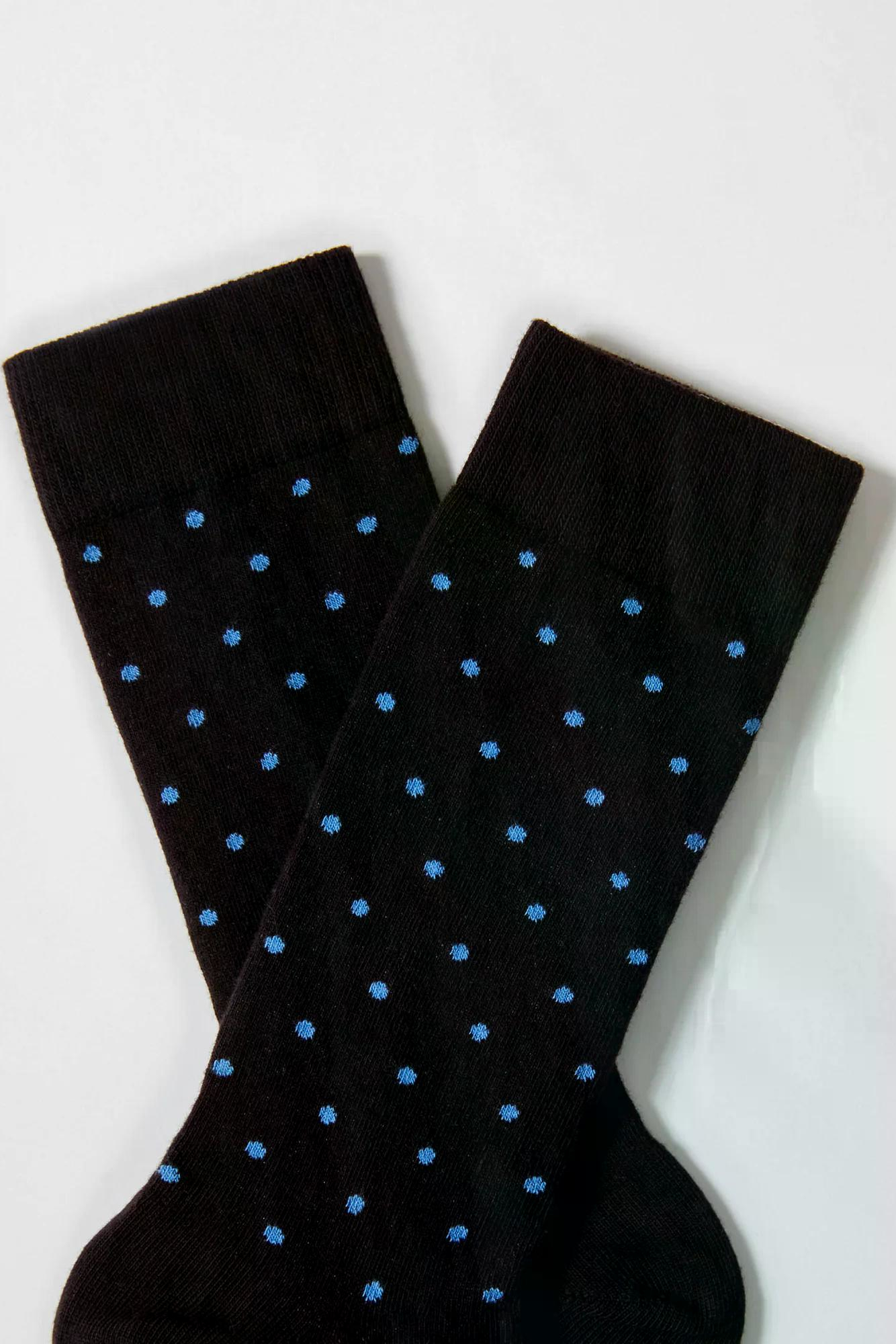 Besocks Socken Dots Dunkelbraun Hellblau1