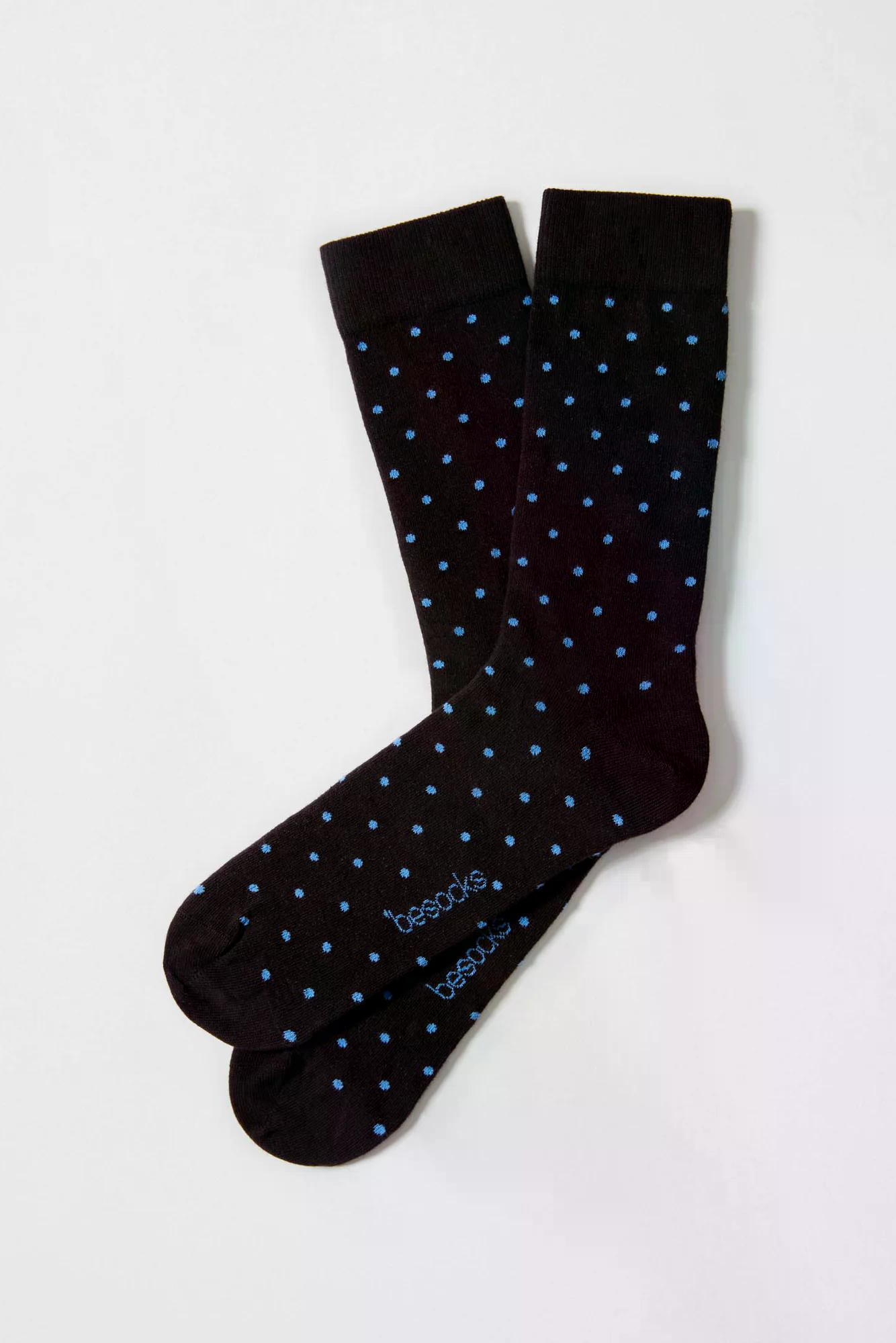 Besocks Socken Dots Dunkelbraun Hellblau2
