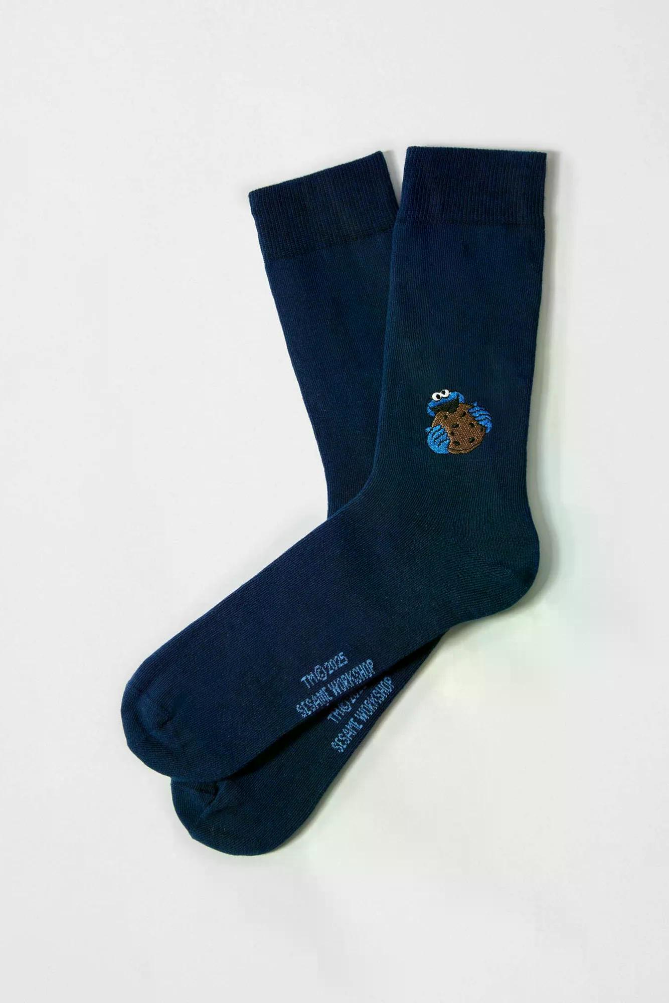 Besocks Socken Krümelmonster Stick Navy2