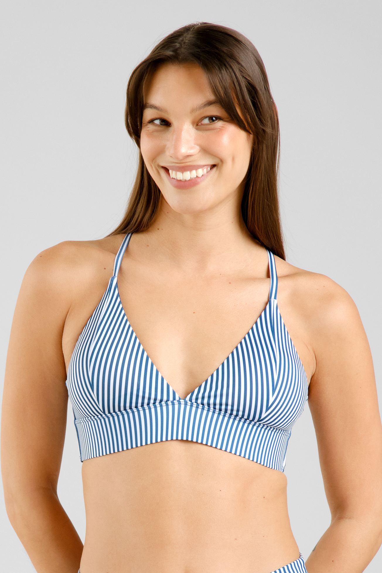 Dedicated Bikini Top Alva Thin Stripes Majolica Blue6