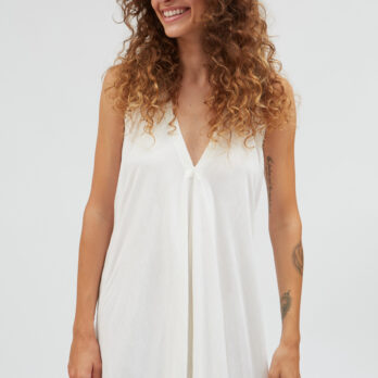 Dress Mp Long Linen Viscose White U 3