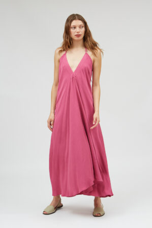 Dress Mp Long Tencel Linen Fuchsia 1