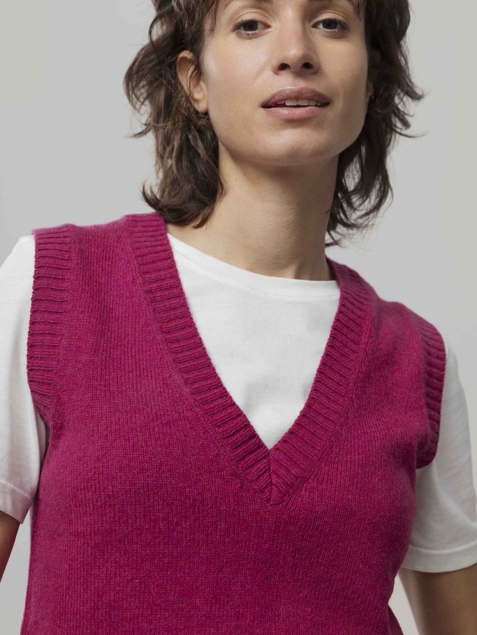 Gilet Donna Lana Melania Pink 2