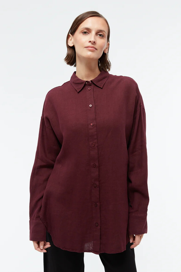 Givn Bluse Gbcosima Leinen Burgundy