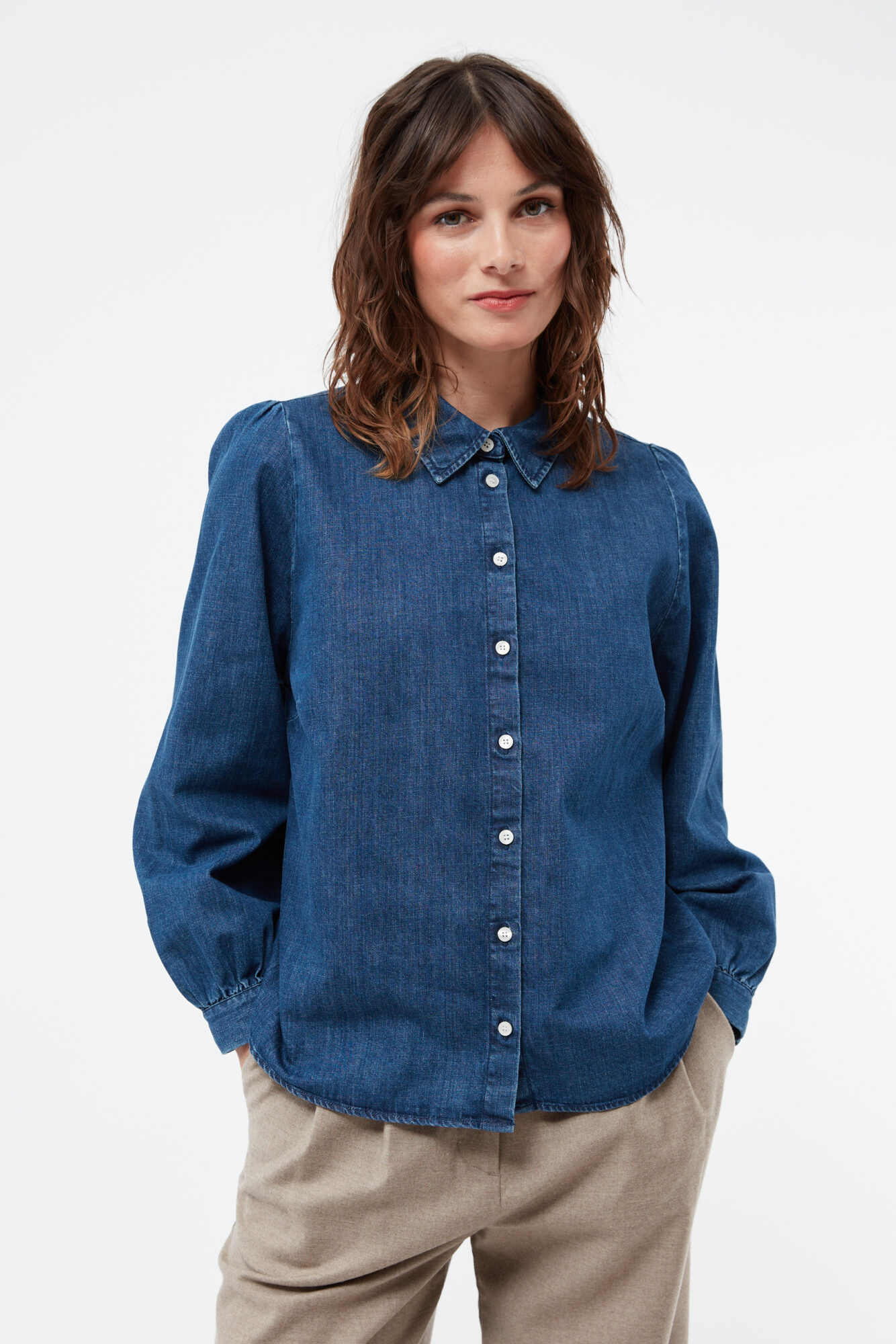 Givn Jeansbluse Lyra Dark Blue 4