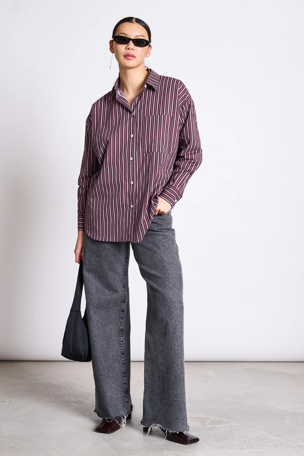 Jan N June Bluse Mamro Striped Cherry Lacquer2