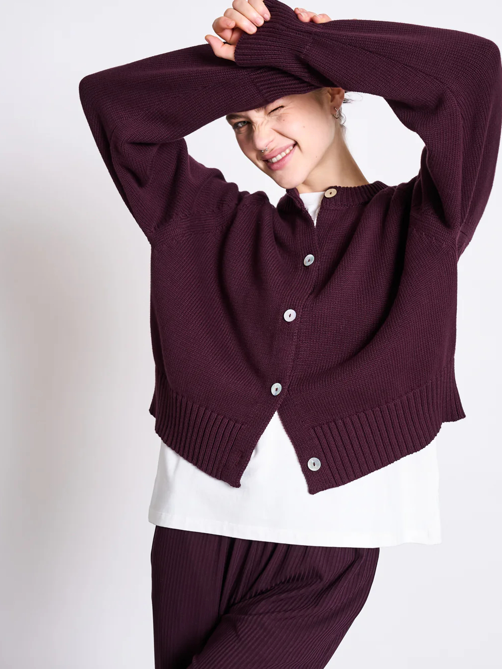 Jan N June Cardigan Sivia Cherry Lacquer1