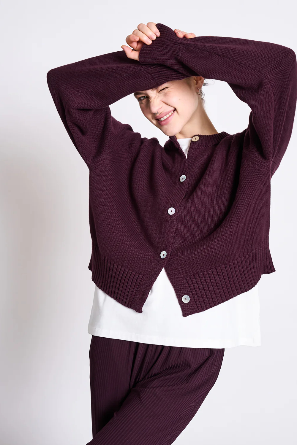 Jan N June Cardigan Sivia Cherry Lacquer1