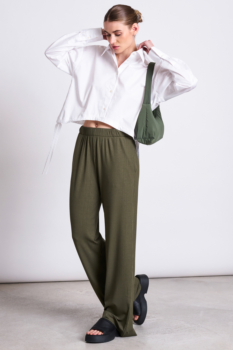 Jan N June Rib Pants Smilla Dark Olive1