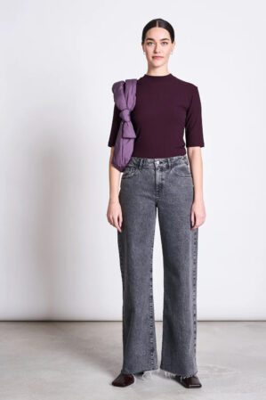 Jan N June T Shirt Nina Rib Dark Cherry2