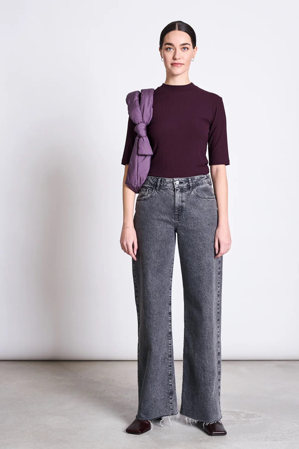 Jan N June T Shirt Nina Rib Dark Cherry2