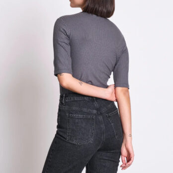 Jan N June T Shirt Nina Rib Dark Grey2