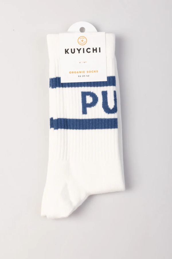 Kuyichi Sport Socken Kobe Weiß Blau 1