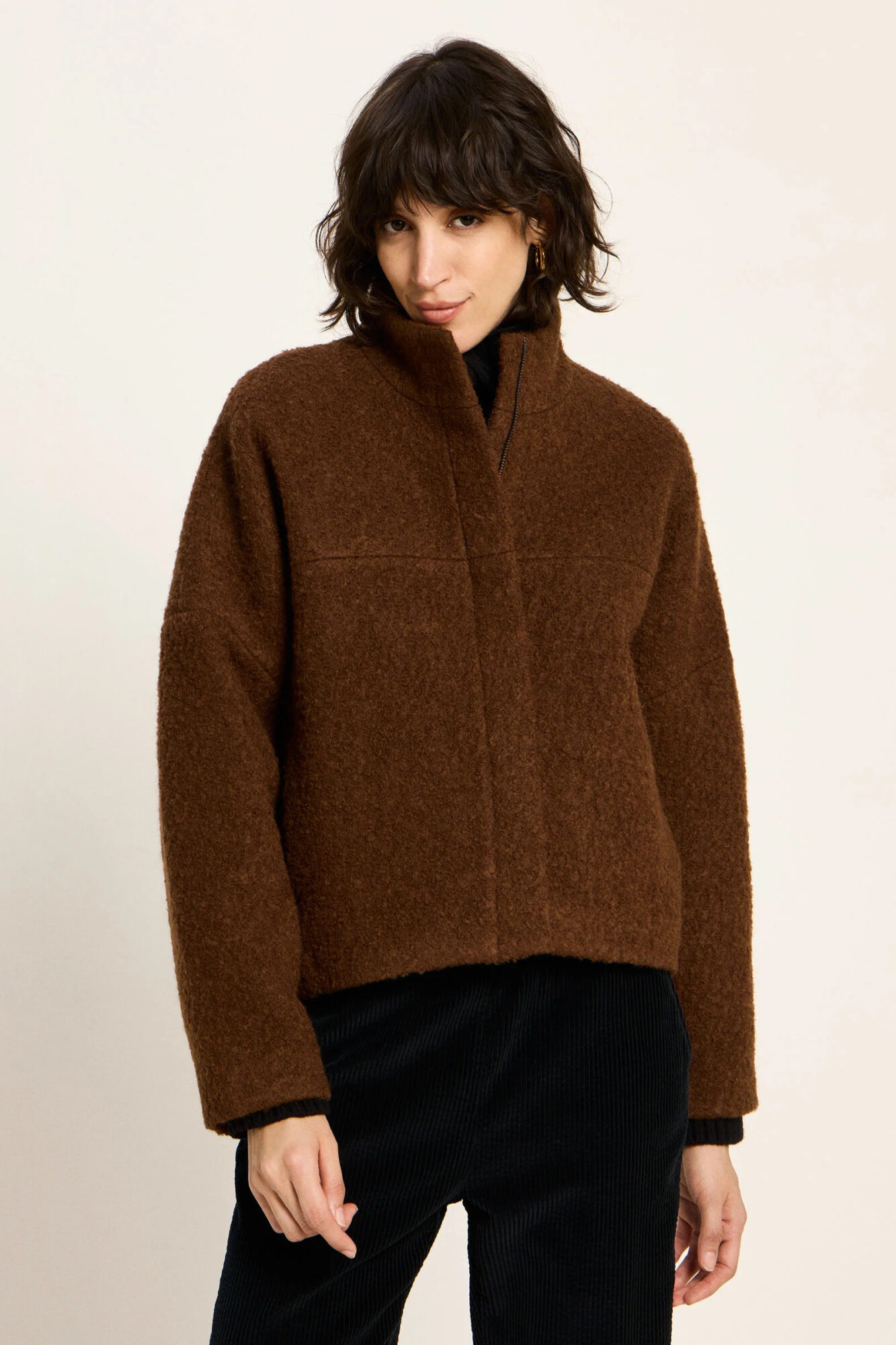 Lanius Boucle Jacke Gots Brown 6