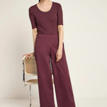 Lanius Hose Mit Weitem Bein Dark Berry 1