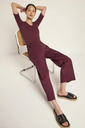 Lanius Hose Mit Weitem Bein Dark Berry