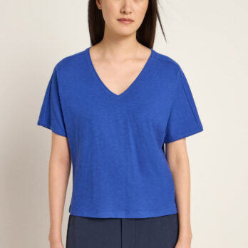 Lanius T Shirt V Ausschnitt Electric Blue 4