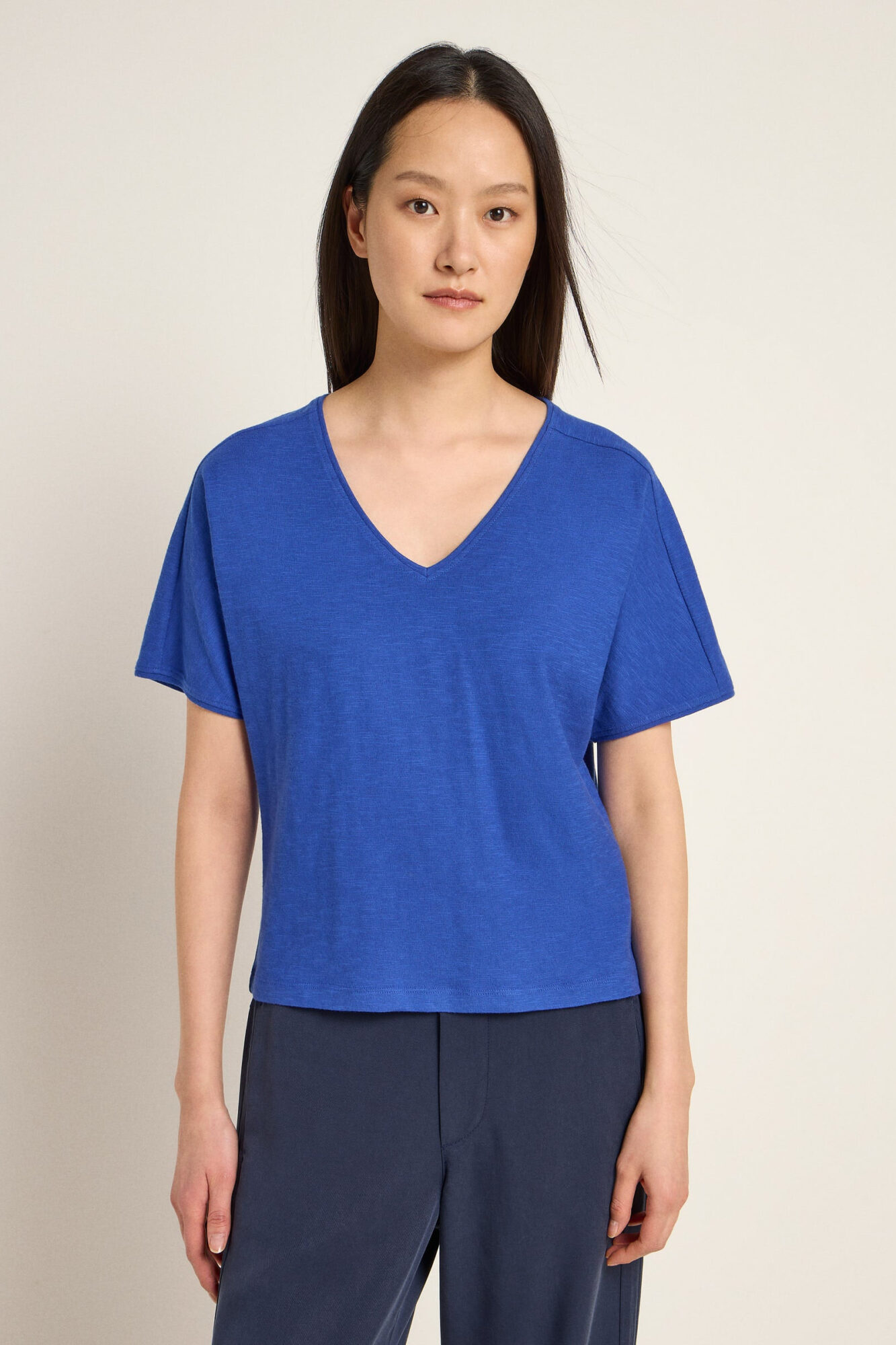 Lanius T Shirt V Ausschnitt Electric Blue 4