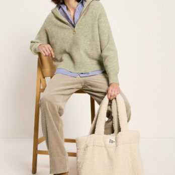Lanius Wattierte Teddy Tasche Creme 2