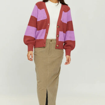 Mazine Cardigan Mala Stripes Mahogany Lilac Pink 3