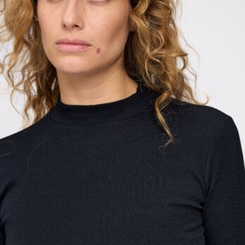 Mazine Longsleeve Rib Turtleneck Black 1