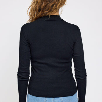 Mazine Longsleeve Rib Turtleneck Black 2