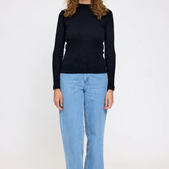 Mazine Longsleeve Rib Turtleneck Black