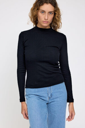 Mazine Longsleeve Rib Turtleneck Black 4