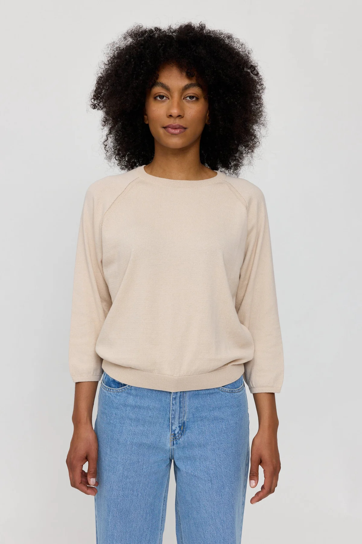 Mazine Pullover Fine Knit Jumper Raglan Eggshell3