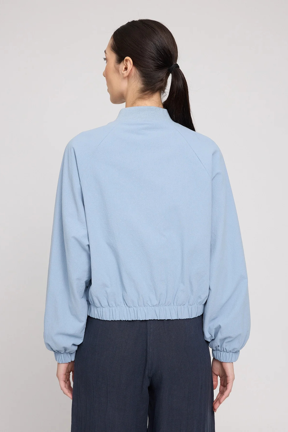 Mazine Short Cotton Bomber Jacket Light Blue5