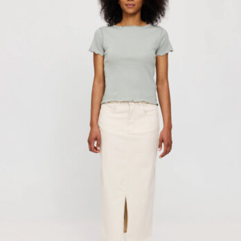 Mazine T Shirt Ribbed T Shirt Aqua Grey 2