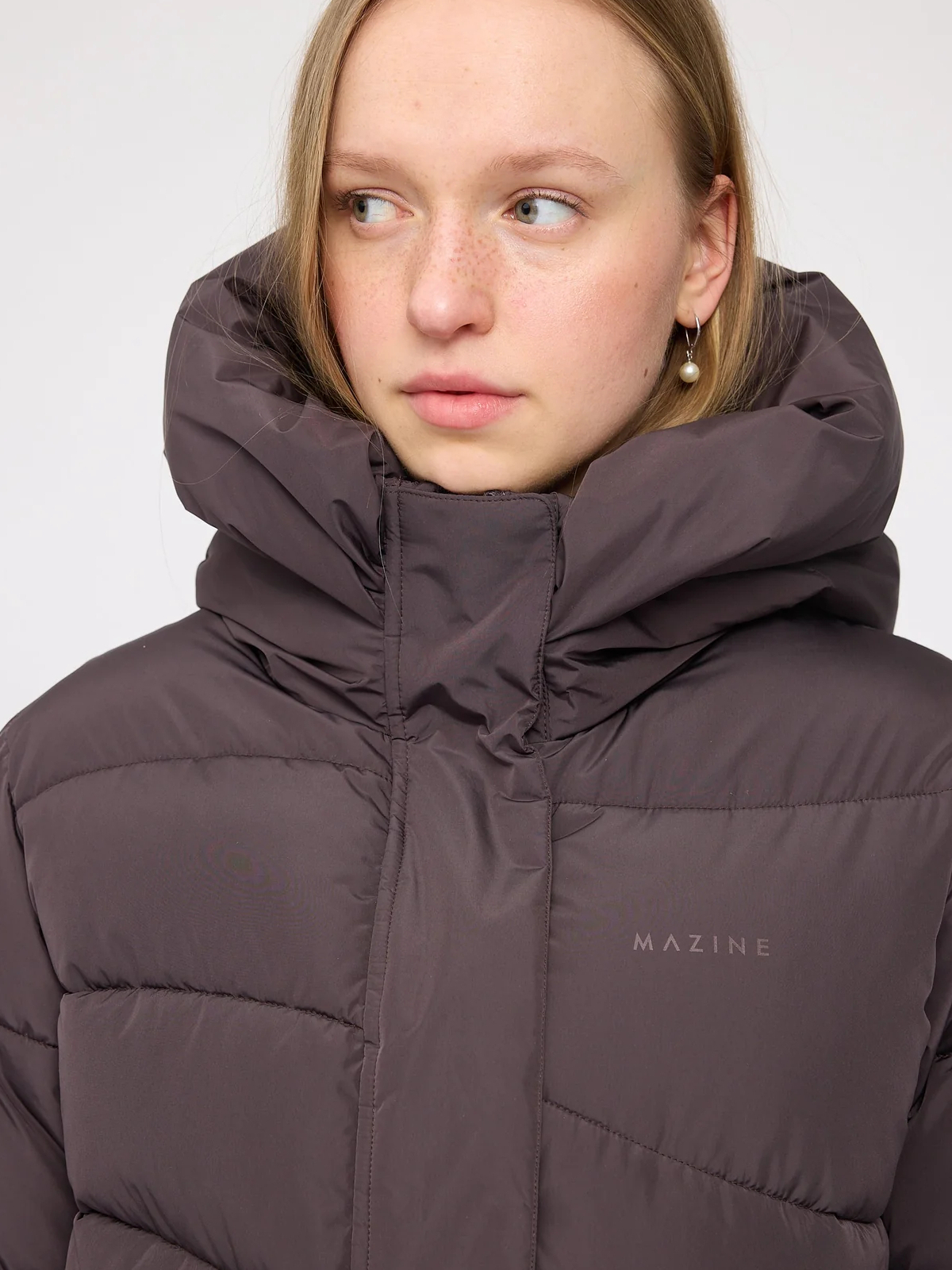 Mazine Waves Quilt Puffer Coat Eggplant 2